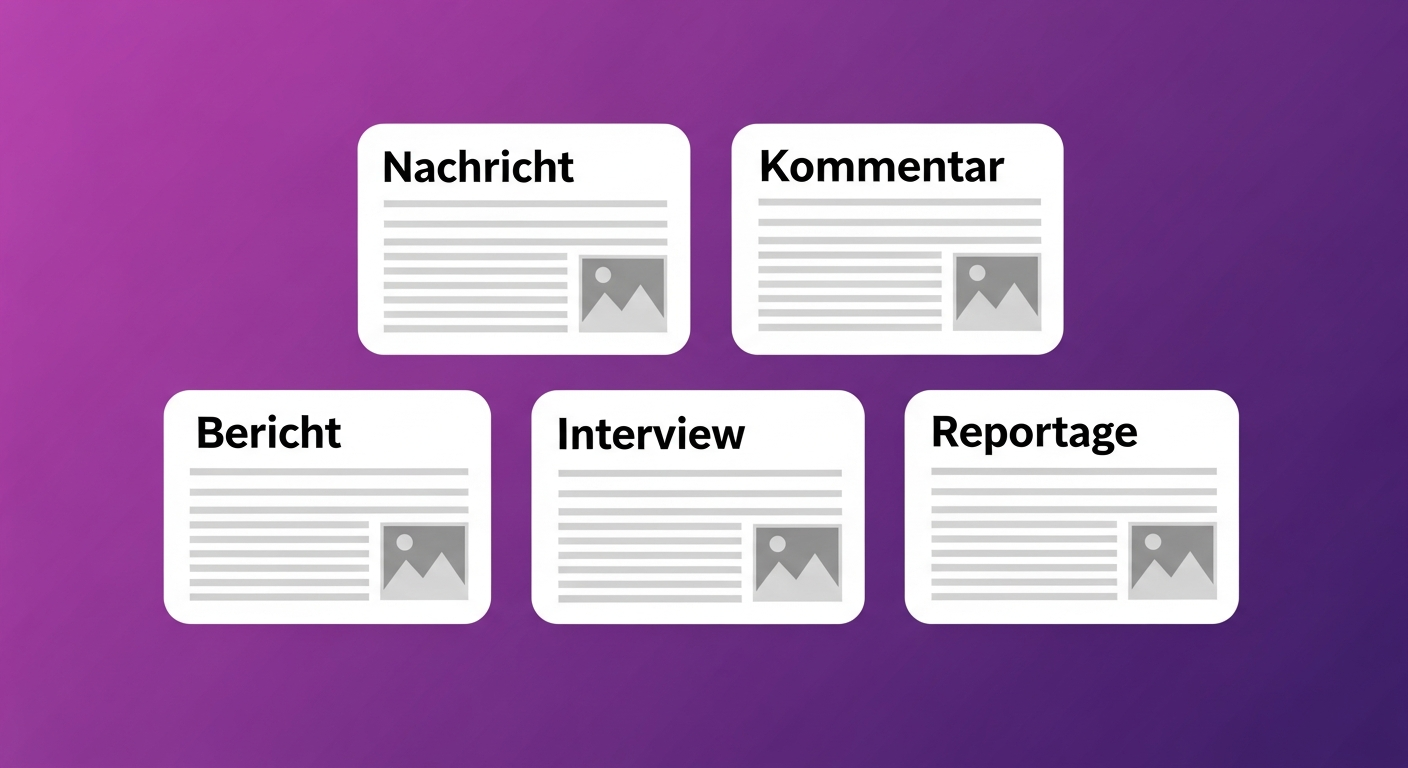 Journalistische Darstellungsformen: verschiedene Textarten